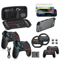 Pro Controllers Accessories Bundle for Nintendo Switch 2 18-in-1: Carrying Case, Screen Protector, Thumb Grip for Joycon, Dockable Console Protective Cover Shell, Steering Wheel, 2025 Switch2 Game Kit