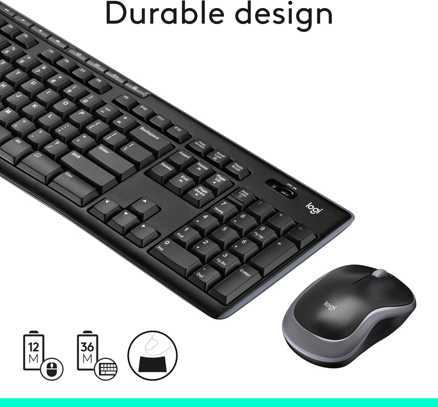 Logitech MK270 Wireless Keyboard and Mouse Combo for Windows, 2.4 GHz, 8 Multimedia Keys, PC, Laptop, Wireless Keyboard Compact Mouse Combo - Black Visit the Logitech Store