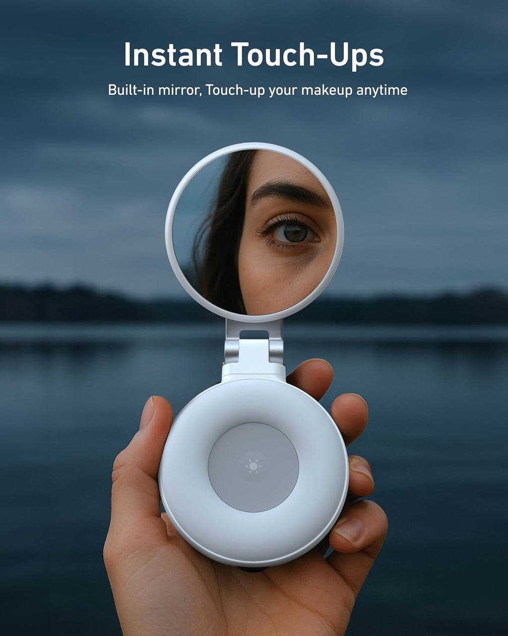 TELESIN C03 Magnetic Selfie Light, Phone Light Compatible with iPhone Magsafe, CRI97 360° LED Selfie Ring Fill Light with Mirror for Selfies/Photography/TikTok/Zoom Calls/Video Conference