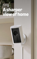Ring Indoor Cam Plus (newest model), Home or business security, Retinal 2K for crisp, true-to-life video quality, 4x Enhanced Zoom, Low-Light Sight, White