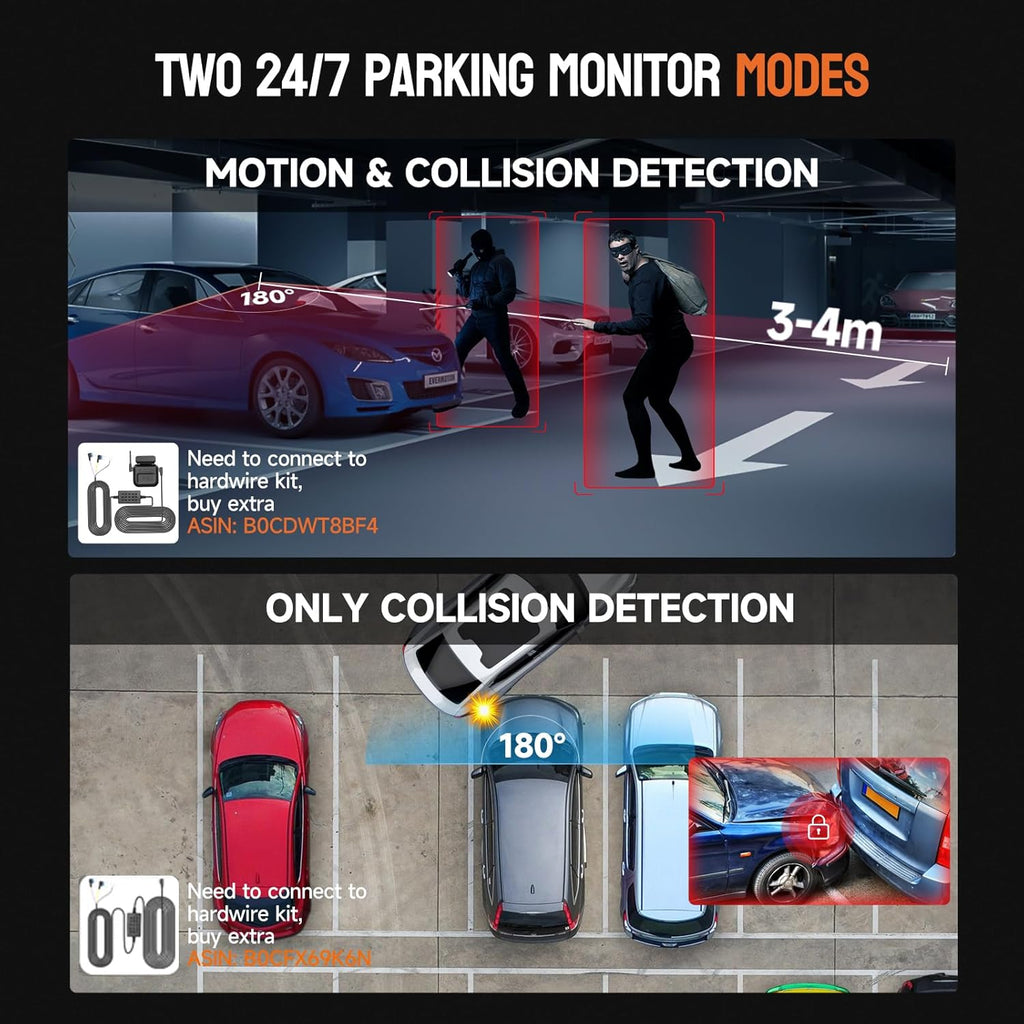 360° Dash Cam Front and Rear Inside, 4 Channel FHD 4 * 1080P, Wi-Fi GPS Voice Control Car Camera, Front 2K+1080P*2 Dash Camera for Cars, with 64GB SD Card, Night Vision, 24H Parking Mode(N300)