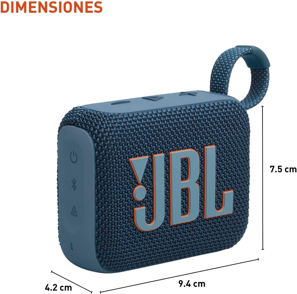JBL Go 4 - Ultra-Portable, Waterproof and Dustproof Bluetooth Speaker, Big JBL Pro Sound with Punchy bass, 7-Hour Built-in Battery, Made in Part with Recycled Materials (Blue)