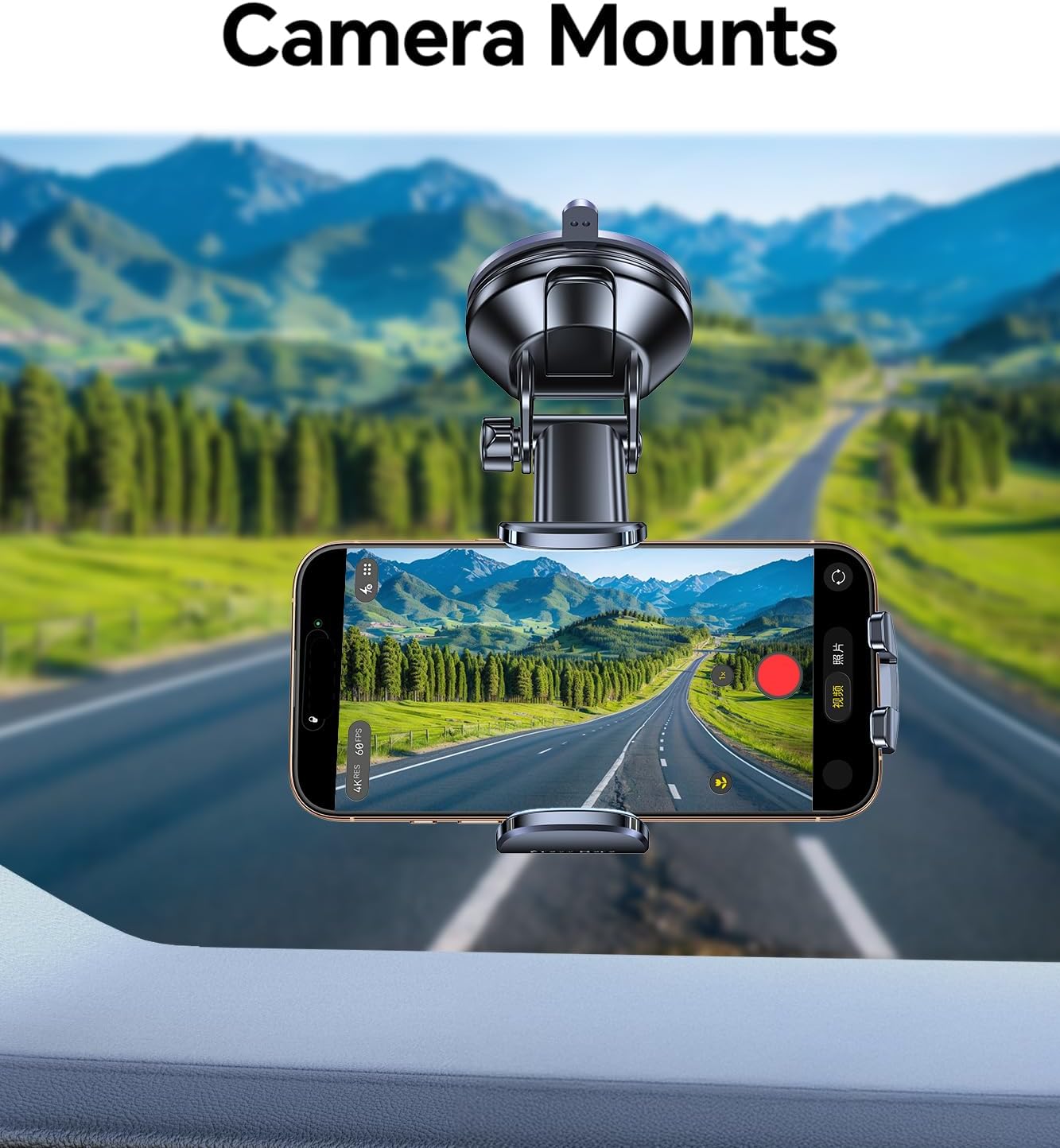 Romuto Phone Holders for Your Car Phone Holder Mount【Super Suction】 Cell Phone Mount for Car Accessories for Women Men Dashboard/Windshield/Vent Truck Stand Camera Mounts for iPhone Samsung