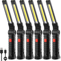 Magnetic Work Light 6Pack, Rechargeable Work Light with 360° Rotation, 5 Mode Mechanic Light, Compact Rechargeable Flashlight with Hook for Car Repairing, Emergency, Valentines Day Tool Gifts for Him