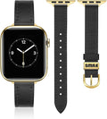 JR.DM Slim Leather Band Compatible with Apple Watch Bands Women 38mm 40mm 41mm 42mm(S11/10) 44mm 45mm 46mm 49mm Genuine Leather Strap with Metal Loop for iWatch Series 11/10/9/8/7/6/5/4/3/2/1 SE