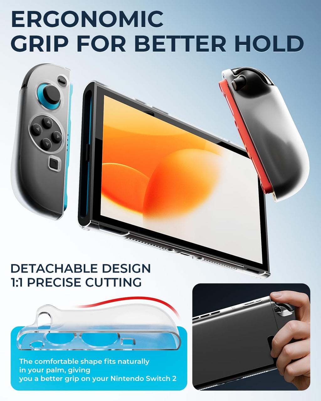 Pro Controllers Accessories Bundle for Nintendo Switch 2 18-in-1: Carrying Case, Screen Protector, Thumb Grip for Joycon, Dockable Console Protective Cover Shell, Steering Wheel, 2025 Switch2 Game Kit