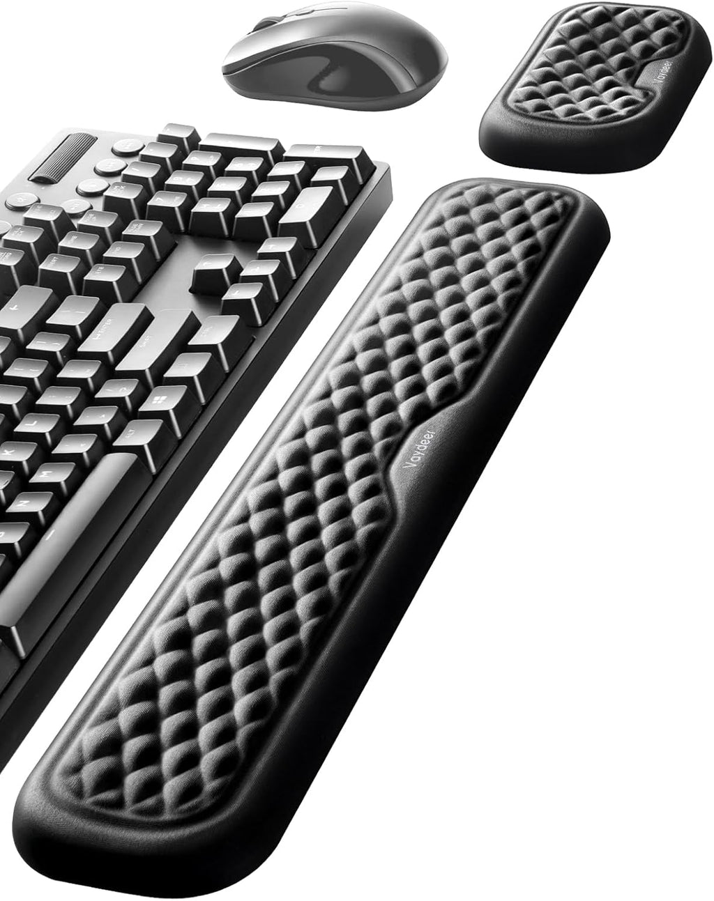 Vaydeer Wrist Rest for Keyboard and Mouse, Computer Ergonomic Wrist Support Pad, Soft Memory Foam Arm Cushion for Desk, Palm Hand Office Laptop Typing