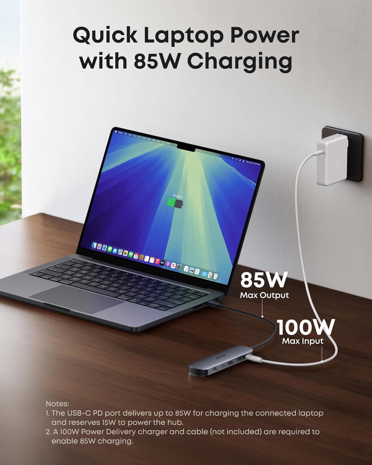 Anker USB C Hub, 7-in-1 Multi-Port USB Adapter for Laptop/Mac, 4K@60Hz USB C to HDMI Splitter, 85W Max Power Delivery, 3xUSBA & C 3.0 Data Ports, SD/TF Card, for Type C Devices (Charger Not Included)