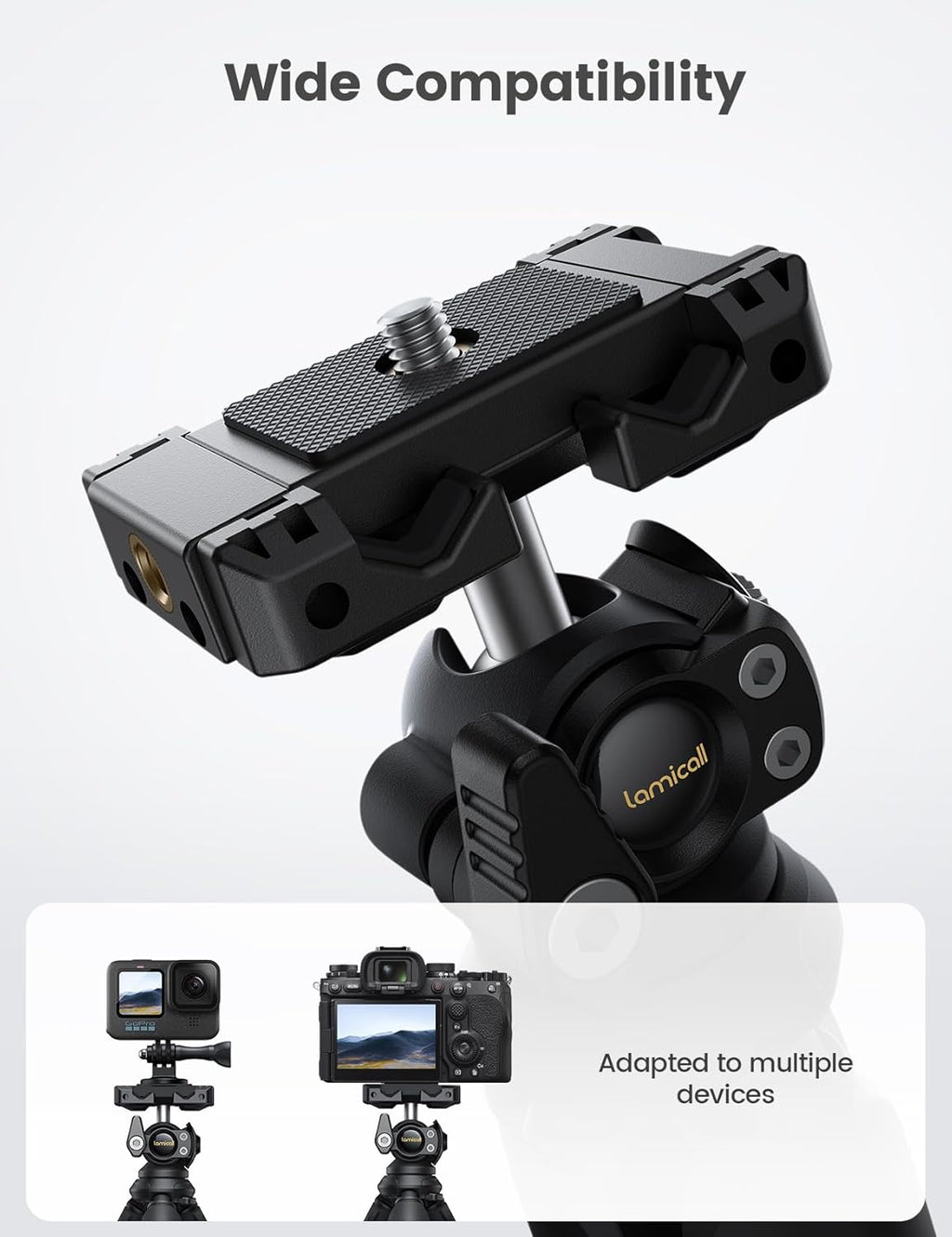 Lamicall Tripod for iPhone - 3 in 1 Flexible Phone Tripod with Wireless Remote - iPhone Tripod Stand for Video Recording Vlogging Selfie Compatible with iPhone Samsung Go Pro, Digital Camera