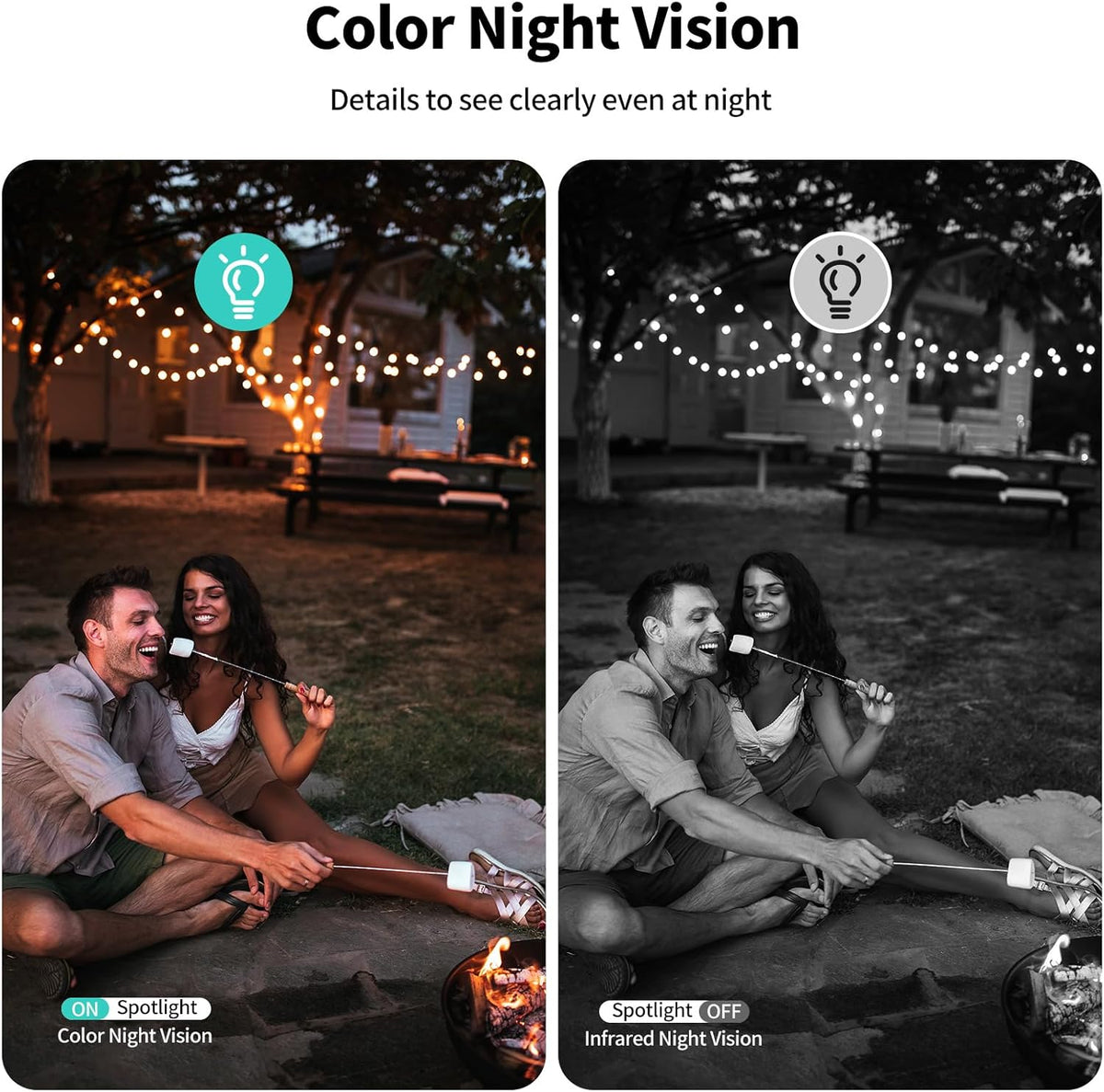 Security Cameras Wireless Outdoor,2K Indoor WiFi Wireless Cameras,Outside Battery Powered Cameras for Home Security,AI Motion Detection,Color Night Vision,Spotlight,Siren Alarm,SD/Cloud Storage,2Pack