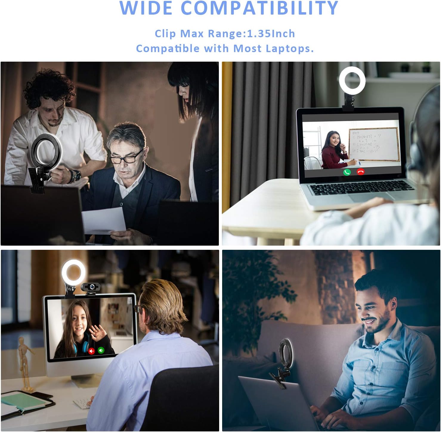 Cyezcor Video Conference Lighting Kit, Ring Light for Monitor Clip On,for Remote Working, Distance Learning,Zoom Call, Self Broadcasting and Live Streaming, Computer Laptop Video Conferencing
