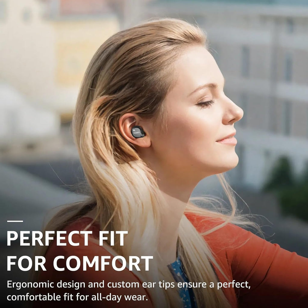 TOZO NC9 Hybrid Active Noise Cancelling Wireless Earbuds, 6 Mics ENC Clear Call, IPX8 Waterproof, in Ear Bluetooth 5.3 Headphones Stereo Bass Ear Buds 59H Playtime with LED Display 32 EQs via APP