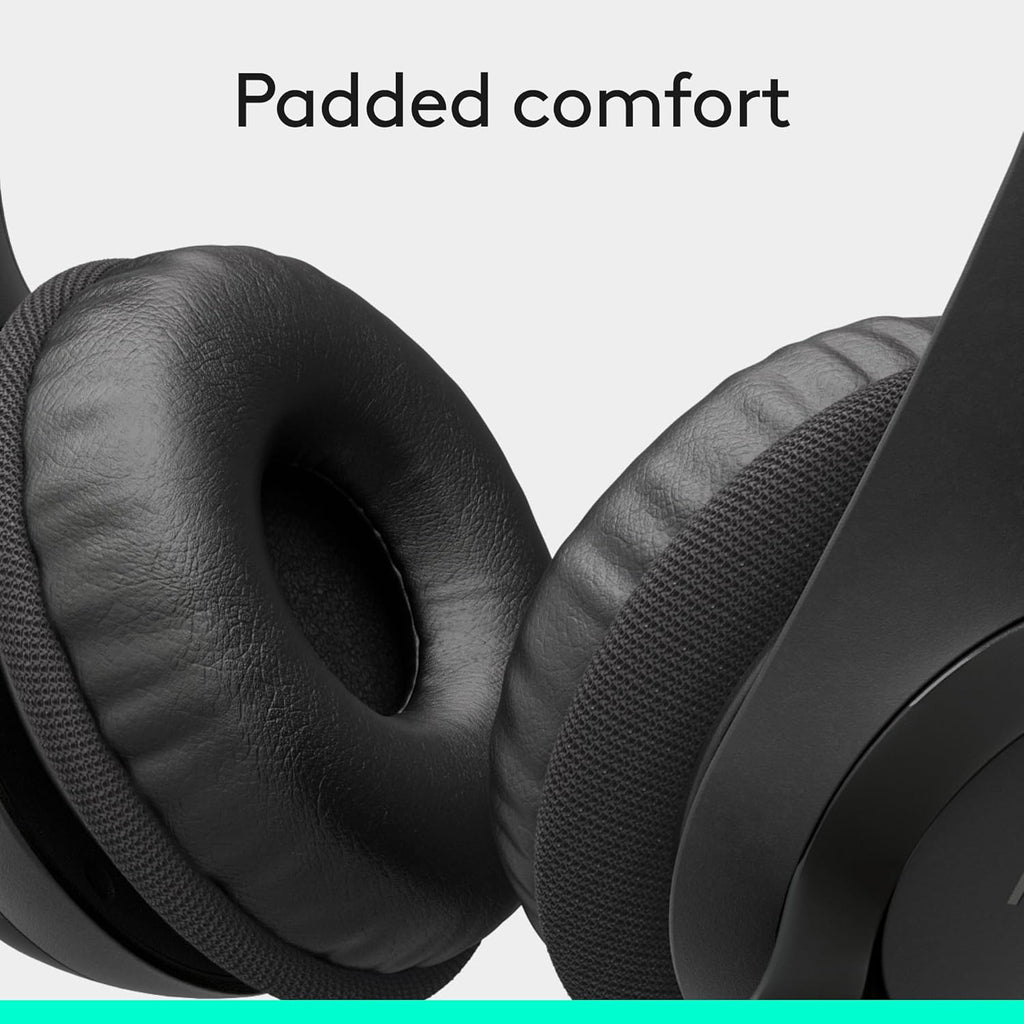 Logitech H390 Wired Headphones with Mic, USB-A Headset with Microphone for PC, Noise Cancelling Microphone for Video Meetings, Music, Gaming - Black
