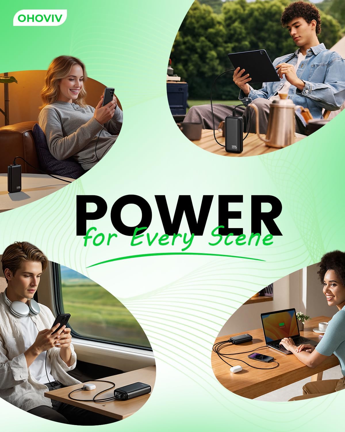 Portable Charger 50000mAh Power Bank - 22.5W Fast Charging External Battery Pack,USB-C Portable Phone Charger for iPhone 17/16/15/14/13 Pro Android Samsung, for Travel Camping Essential
