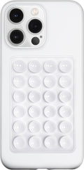 LvShuLiangPin Anteel Silicone Suction Phone Case Mount, Silicon Adhesive Phone Accessory for Smartphones, Hands-Free Mirror Shower Phone Holder for Selfies, Tiktok Videos (White)