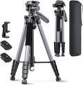 CAMBOFOTO 74″ Aluminum Camera Tripod – Heavy‐Duty Professional Tripod Stand for DSLR & Mirrorless Cameras, Smartphones & GoPro – Lightweight Travel Tripod with 360° Pan Head & Phone Mount