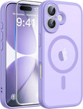 FNTCASE for iPhone 17 Case: [Compatible with Magsafe] Translucent Matte Cases with [Full Camera Protection] [Screen Protector] Military Grade Shockproof Protective Phone Cover - Light Purple