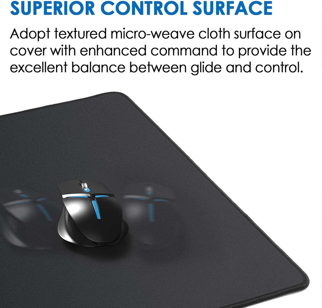 KTRIO Large Gaming Mouse Pad Desk Mat, Superior Micro-Weave Cloth for Precise Mouse Control, Non-Slip Rubber Base, Stitched Edges, Water-Resistant, for Gamer, Office & Home, 31.5" x 11.8" inches