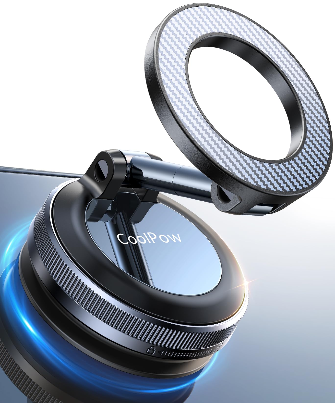 Coolpow【Newest Vacuum Magnetic Phone Holder for Car Phone Holder Mount【Movable Vacuum Suction】Magsafe Car Mount Cell Phone Car Mount Car Accessories for Men Women Carmount for iPhone 17 Pro Max 16 15
