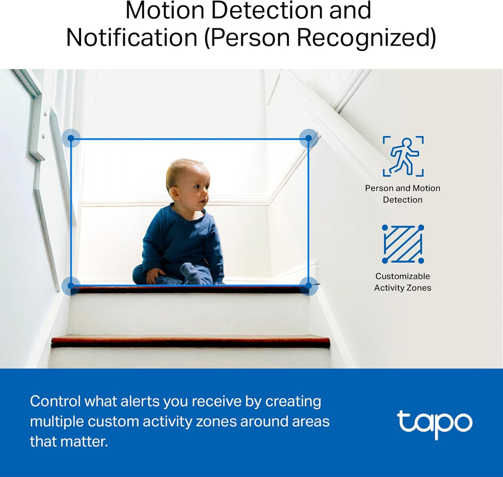 Tapo 1080P Indoor Wired Security Camera - Works as a Baby Monitor & Pet Camera, Motion Detection, 2-Way Audio, Siren, Night Vision, Subscription-Free Local Storage or Optional Cloud, C101