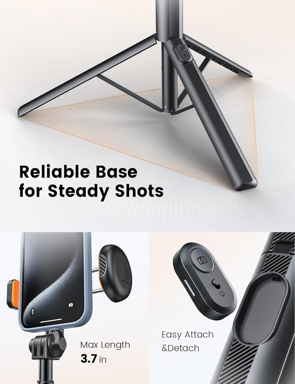 71" Phone Tripod, NT79 Extendable Selfie Stick with 1/4" Camera Mount for Cell Phone＆Camera, Phone Tripod Stand Holder with Remote Compatible with iPhone Android, Camera