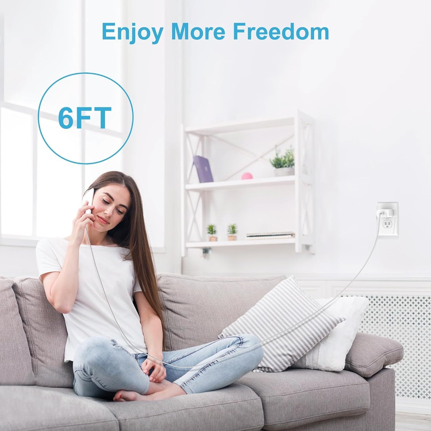 20W USB-C Fast Charger for iPhone & iPad – 2-Pack Wall Blocks with 6FT USB-C to C Cables (White)
