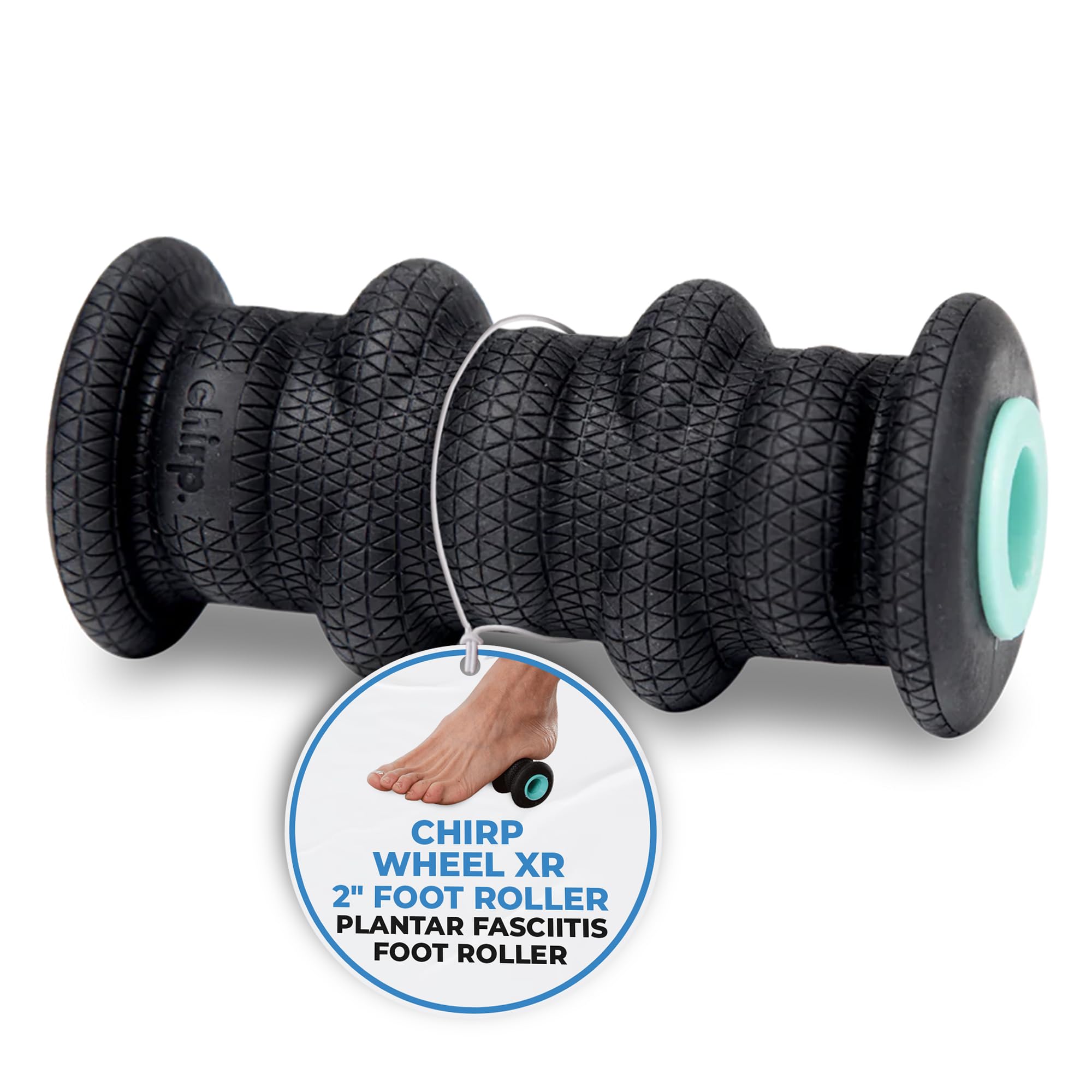 Chirp Wheel XR Foot Massage Roller - Targeted Massage for Plantar Fasciitis and Foot Fatigue, Arch Pain Relief, and Muscle Recovery | High Density Foam Exercise Equipment, 500lbs Capacity, 2" Mint