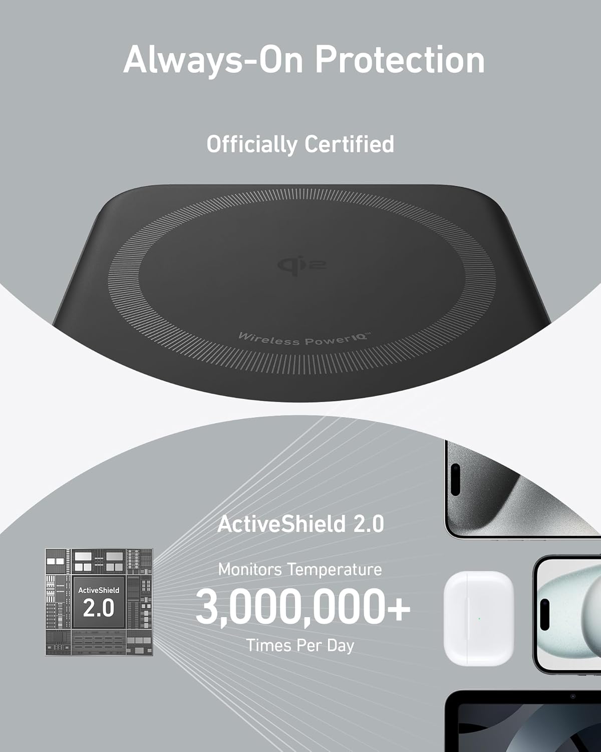 Anker MagGo Power Bank, Qi2 Certified 15W Ultra-Fast MagSafe-Compatible Portable Charger, 10,000mAh Battery Pack with Smart Display and Foldable Stand, For iPhone 15/14/13/12 Only(USB-C Cable Include)