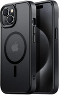 Tigowos Magnetic for iPhone 15 Case Drop Resistant Matte Skin Feeling Back Cover Shockproof Slim Fit for iPhone 15 Phone Case，Matte Black