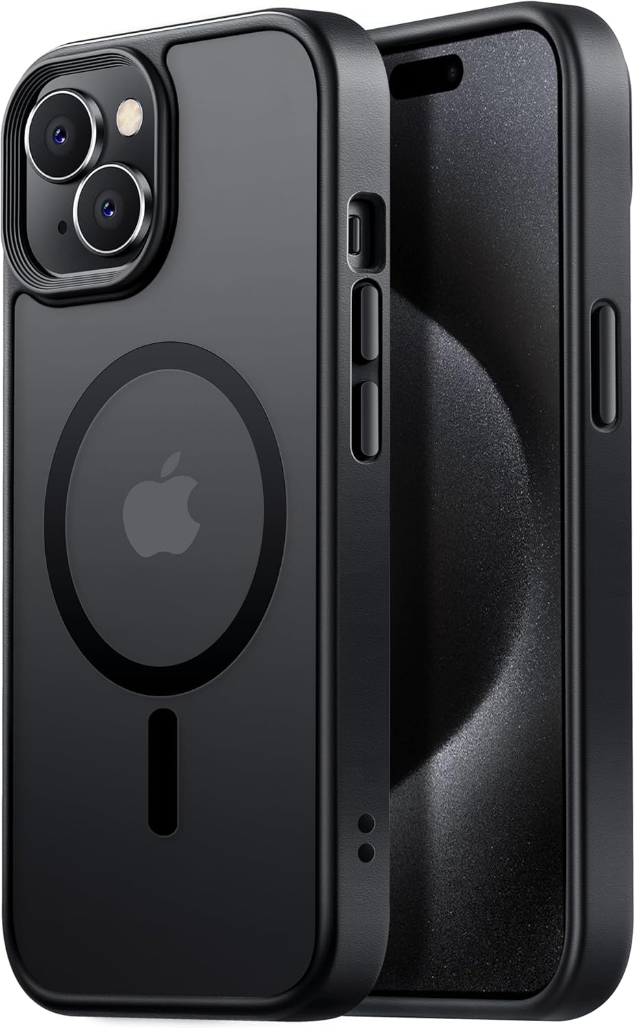 Tigowos Magnetic for iPhone 15 Case Drop Resistant Matte Skin Feeling Back Cover Shockproof Slim Fit for iPhone 15 Phone Case，Matte Black