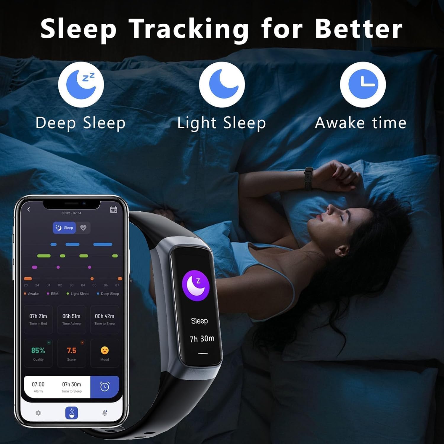 Fitness Tracker Smart Watch – Heart Rate, Blood Oxygen, Sleep Monitor, 20+ Sports Modes, Activity & Step Tracker for Android/iOS