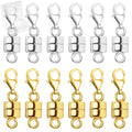 Magnetic Necklace Clasp with Lobster Clasp,14K Gold and Silver Magnetic Jewelry Clasps for Necklace Extender Bracelet Closures