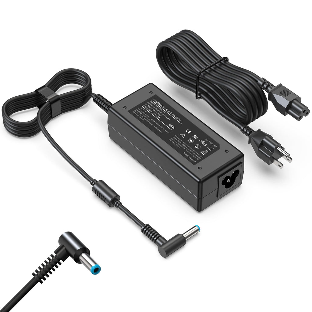 65W 45W Laptop Charger Compatible with HP Pavilion x360 14 15 17, Stream 11 13 14, Notebook, Elitebook,Envy, ProBook Series Smart Blue Tip AC Adapter with Power Cord 4.5mm x 3.0mm