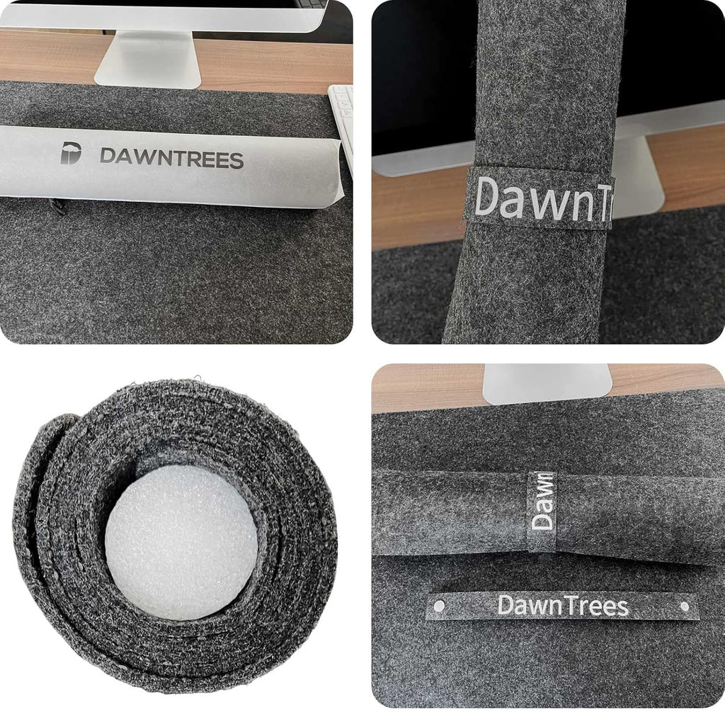 Felt Desk Mat | Computer Mat for Desk(36x12Inches) | Large Felt Mouse Pad and Keyboard Mat | Desk Protector for Office | Dark Gray