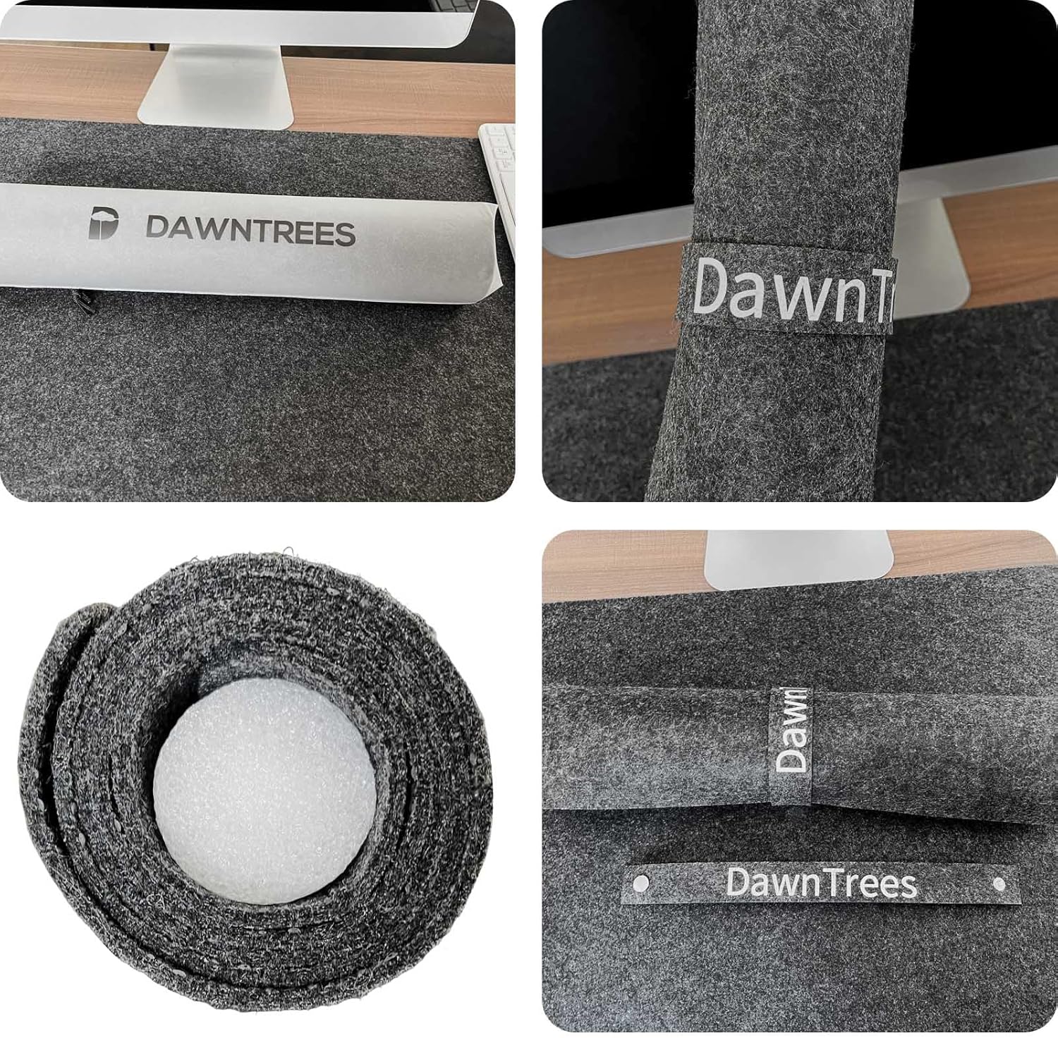 Felt Desk Mat | Computer Mat for Desk(36x12Inches) | Large Felt Mouse Pad and Keyboard Mat | Desk Protector for Office | Dark Gray