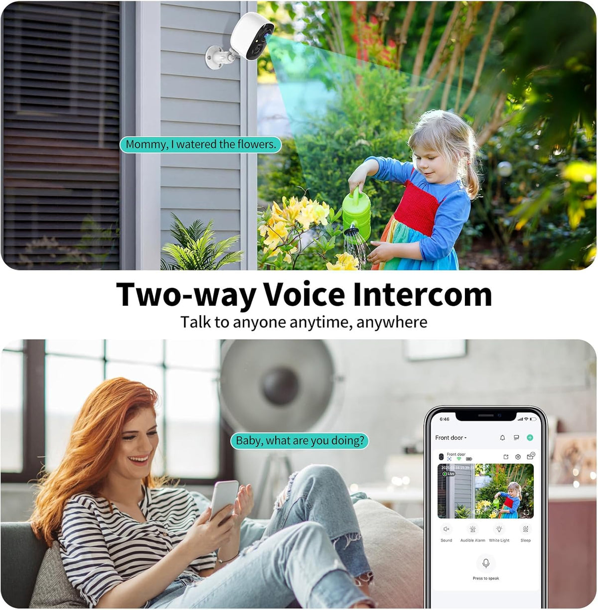 Security Cameras Wireless Outdoor,2K Indoor WiFi Wireless Cameras,Outside Battery Powered Cameras for Home Security,AI Motion Detection,Color Night Vision,Spotlight,Siren Alarm,SD/Cloud Storage,2Pack
