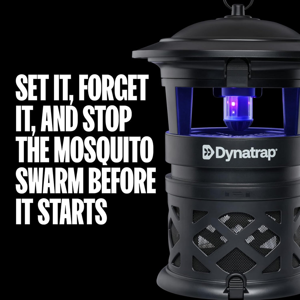 Dynatrap DT2030SR Fly Traps Outdoor - Mosquito & Flying Insect Killer for 1 Acre – Kills Mosquitoes, Flies, Gnats, Wasps - Bug Zapper Alternative - Black