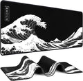 Mouse Pad Gaming - Desk Mat for Keyboard and Mouse - Kanagawa Large Mouse Pad for Desk, Japanese Sea Wave Mousepad (31.5 x 11.8inch) with Non-Slip Base, Desks Pad Mat for Game, Office and Home