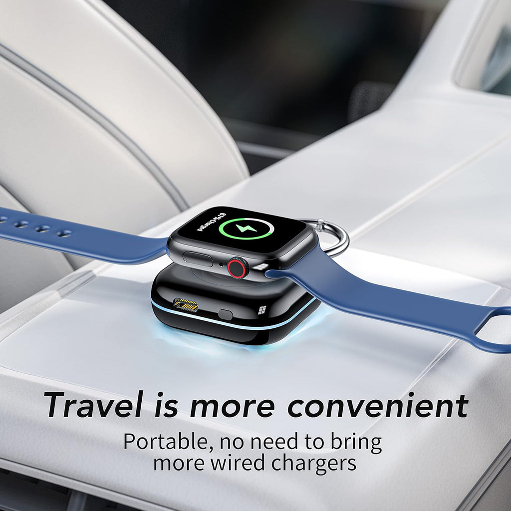 HUOTO Portable Charger for Apple Watch,Wireless Magnetic iWatch Charger 1200mAh Power Bank Travel Keychain Accessories Smart Chargers for Apple Watch Series 11/10/9/8/7/6/SE/5/4/3/2/1/UItra/UItra 2