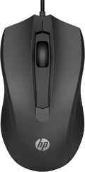 HP Wired Mouse 100 - Precise Optical Sensor with 1600 DPI - Easy USB Connection - Ambidextrous Design - 3 Button Control & Built-in Scrolling - Multi-OS Compatible (6VY96AA#ABL)