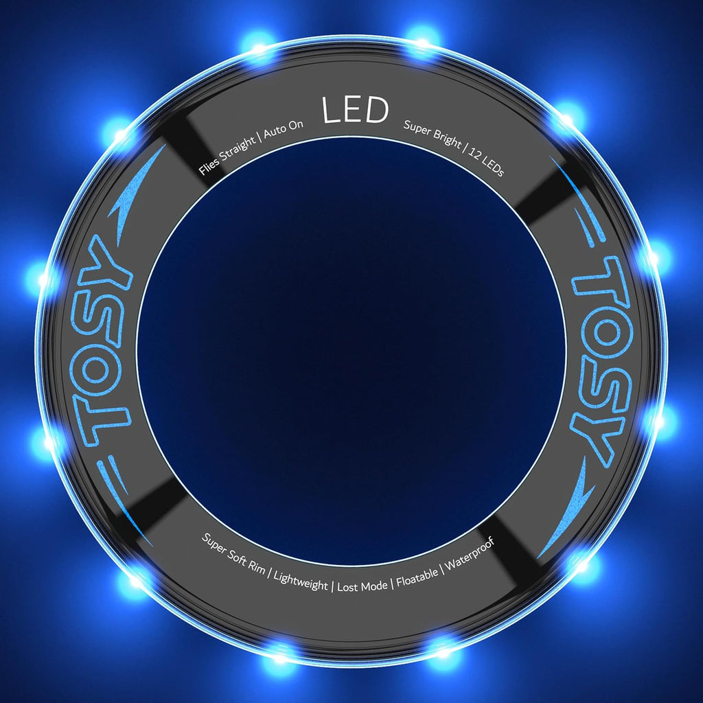 TOSY Flying Ring - 36 RGB Multicolor or 12 Monocolor LEDs, Super Bright, Lost Mode, Auto Light Up, Christmas Stocking Stuffers Gift for Kid/Teen/Boy/Girl, Safe, Waterproof, Pool/Beach/Camping Toy