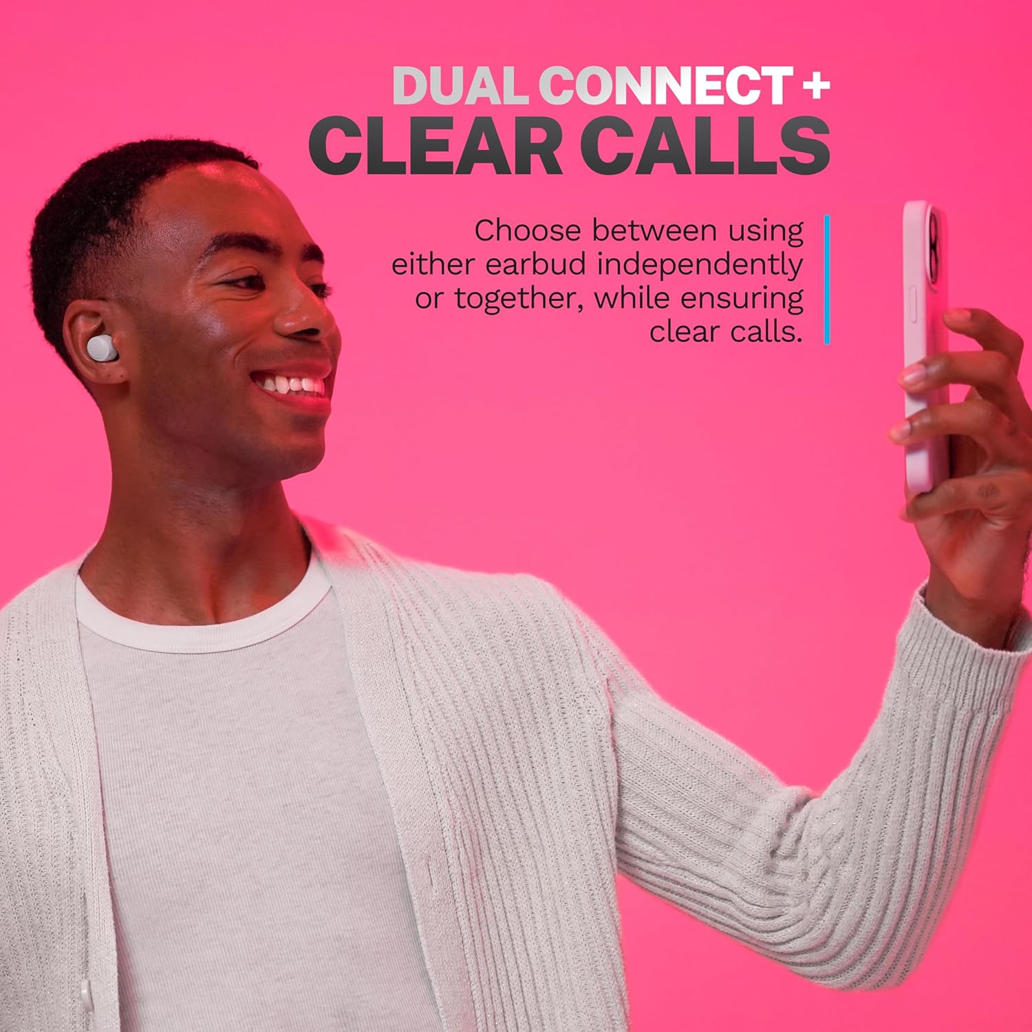 JLab Go Air Pop+ True Wireless Earbuds, in Ear Headphones, Bluetooth Earphones, 35H Playtime Ear Buds, Bluetooth Earbuds with Microphone, USB-C Charging Case, Dual Connect, EQ3 Sound, Cloud White