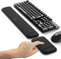 MEKASS Ergonomic Keyboard and Mouse Wrist Rest Set, Soft Memory Foam Support with Non-Slip Silicone Base for Office, Work & Gaming – Classic Black